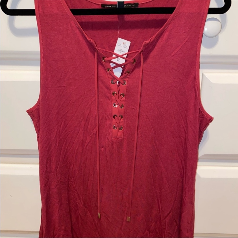 NWT white house black market bright pink tank top